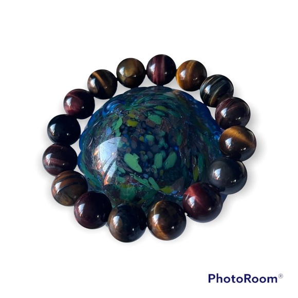 Tiger eye stretch beaded  bracelet - Picture 5 of 7